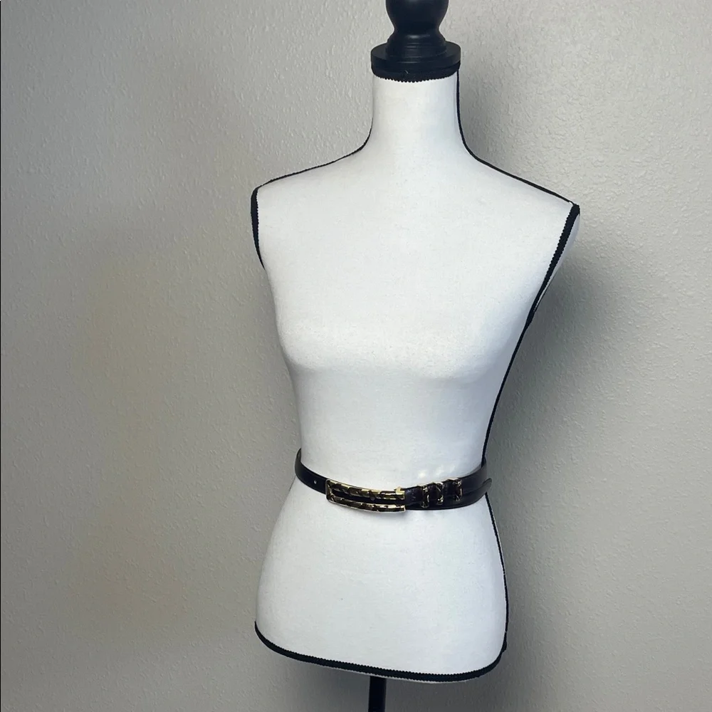 St. John Brown leather and Gold Accent Belt